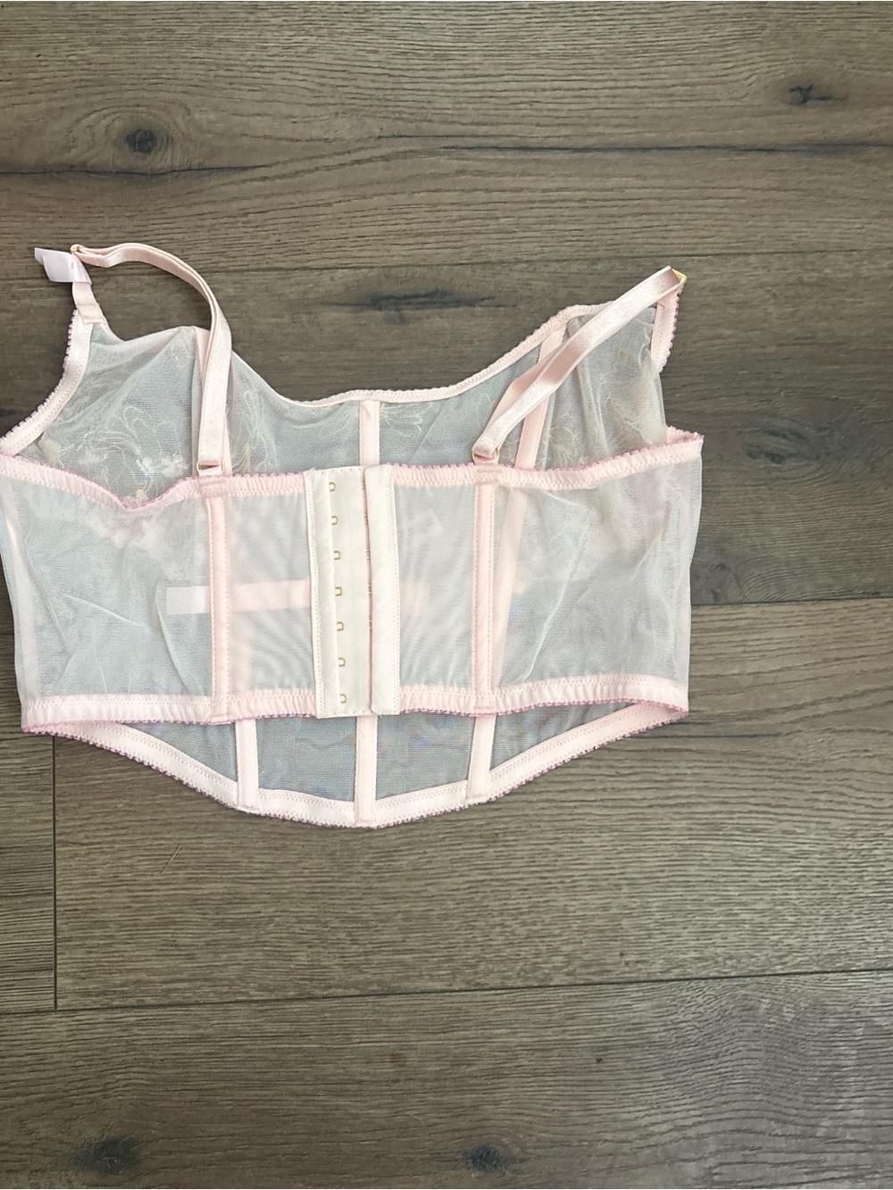 Victoria's Secret Light Pink Floral Embroidered Corset Top - Picture 2 of 5